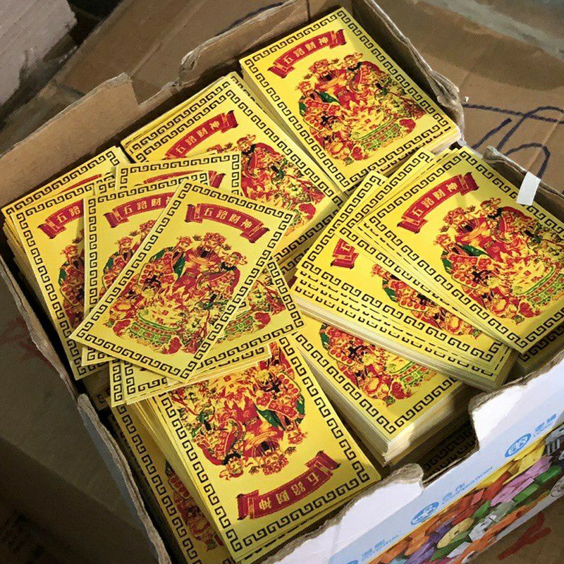 Ngũ Lộ Thần Tài bản ép plastic siêu bền, mỏng - để ốp điện thoại, ví tiền - Khai cung Tài, Mở cung Lộc