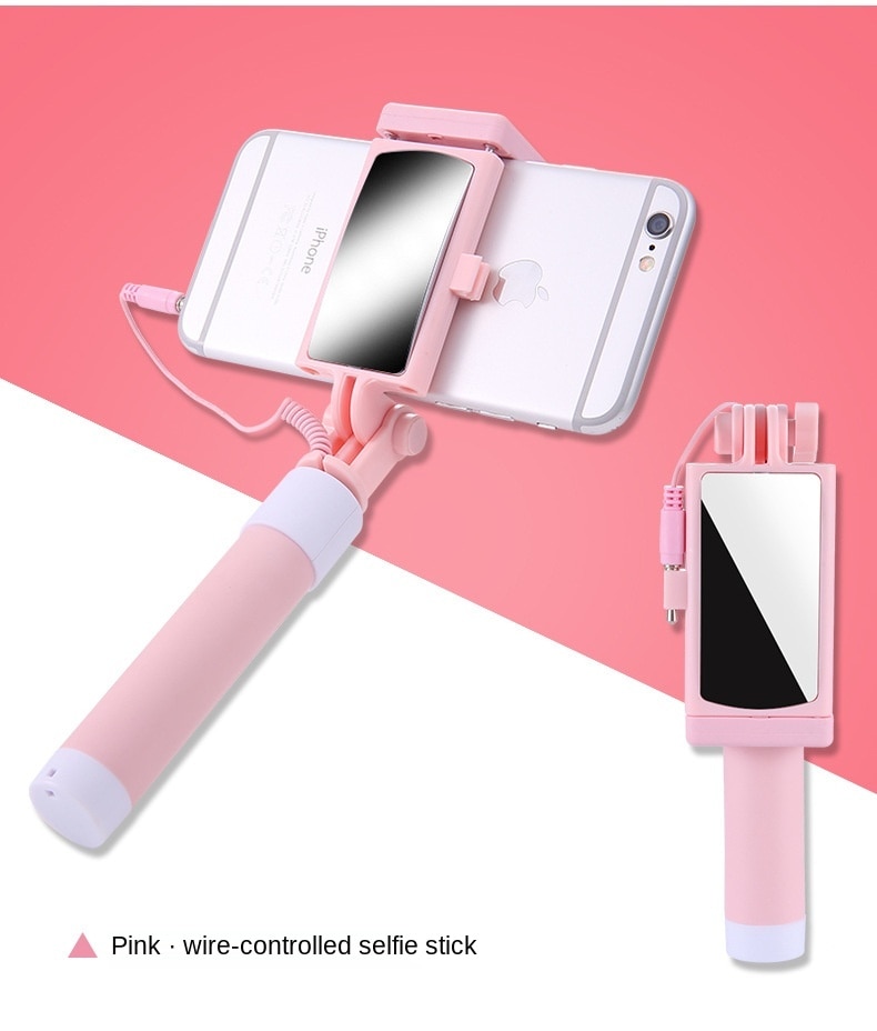 Gương Mini Hẹn Giờ Bằng Thép Không Gỉ Cho Điện Thoại Android / Iphone