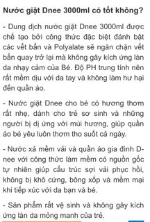 Nước giặt xả Dnee 2 in 1  3000ml