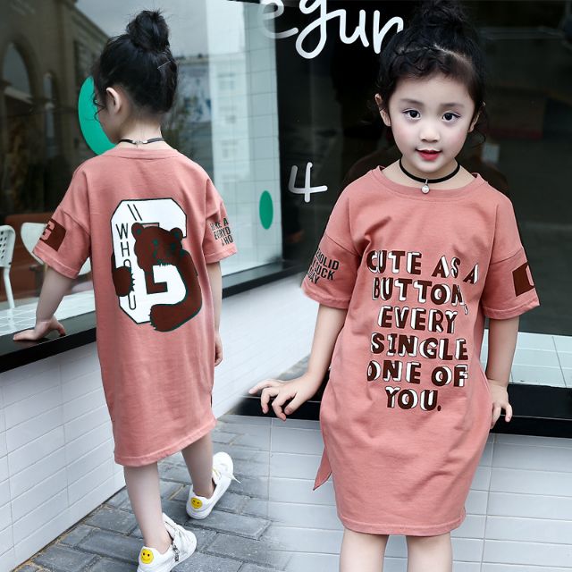 Váy bé gái❤️đầm bé gái 10 tuổi dáng suông cotton Jennie kids J30