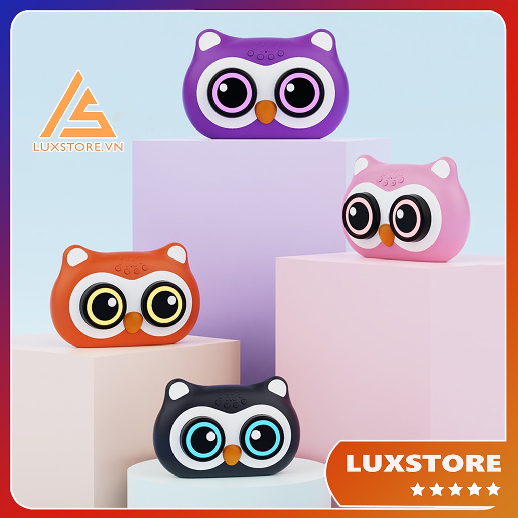 LOA BLUETOOTH CÚ MÈO SIÊU CUTE ĐÈN LED MẮT NHÁY THEO NHẠC ÂM THANH VÒM 360 – LUXSTORE