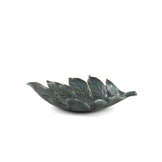 Dĩa chiếc lá Sake 42.5cm Xanh Ngọc Bích Matte đựng trái cây , sứ Minh Long I
