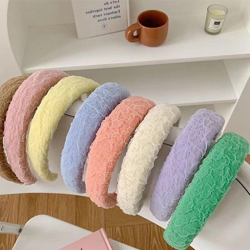 Băng đô xốp bảng to Hàn Quốc, Cài tóc Hàn quốc màu trơn, Cài tóc bản to phong cách Hàn quốc, Băng Đô Hàn Quốc