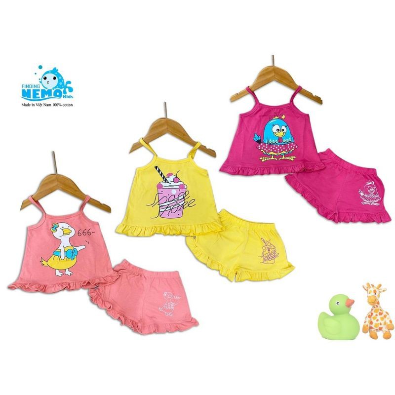 Bộ dây thun cotton cho bé gái