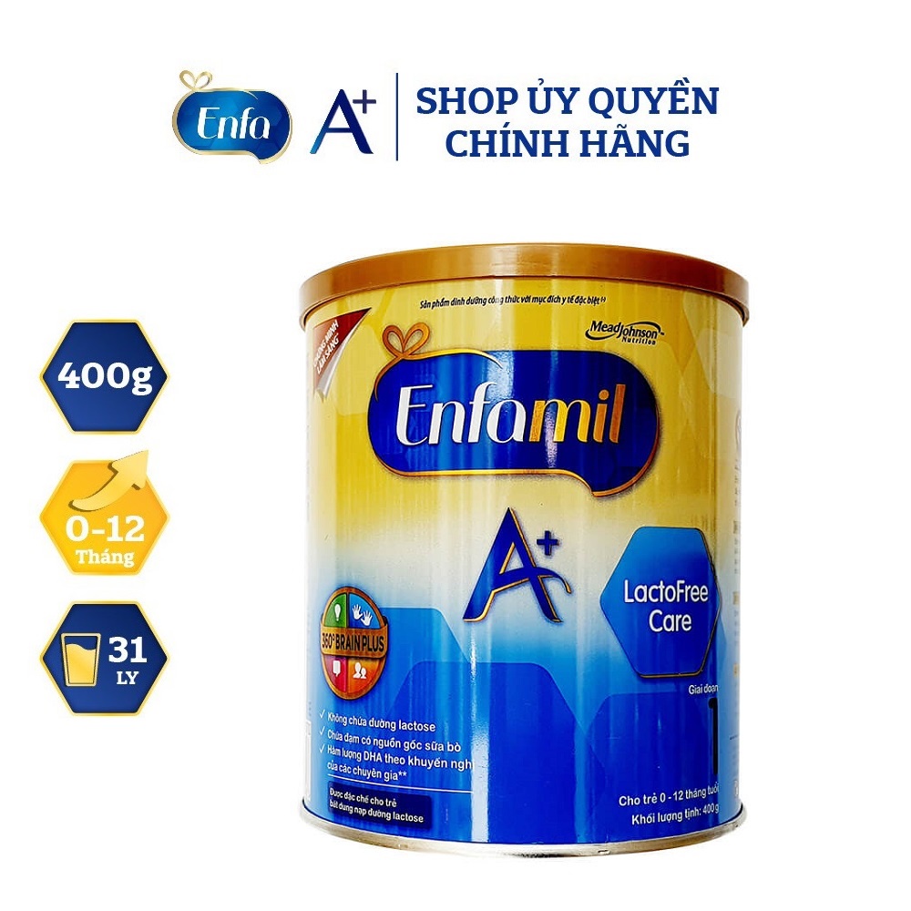 Sữa Enfamil A+ LactoFree Care 400g Dành Cho Trẻ Hệ Tiêu Hóa Kém (ENFA LACTO FREE CARE)