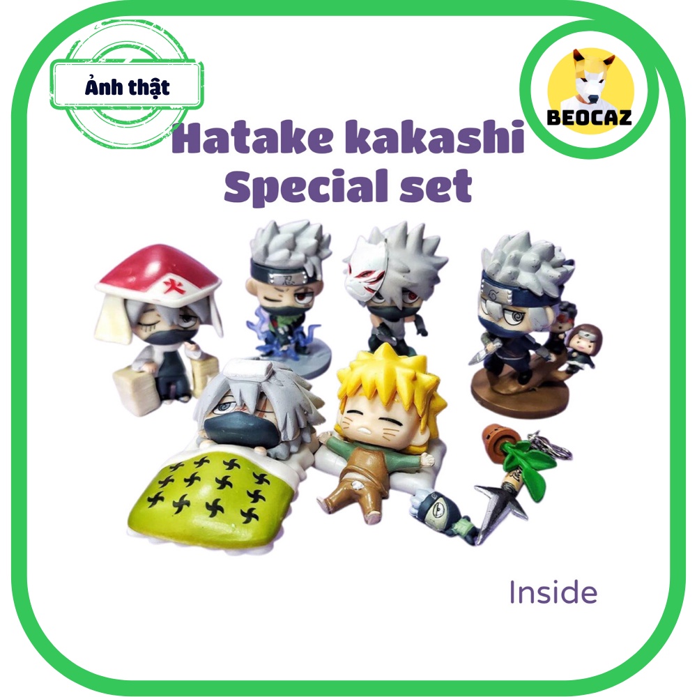 [Full box] Set mô hình kèm phụ kiện chibi Naruto Kakashi Hatake dễ thương bền màu an toàn - Đồ chơi Naruto Beocaz