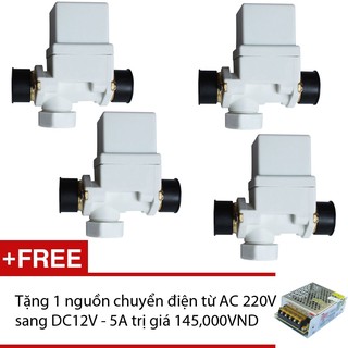 04 Van điện từ 2 ngỏ vào KHAN ren 21mm - 12V + tặng 01 nguồn 12V, 5A