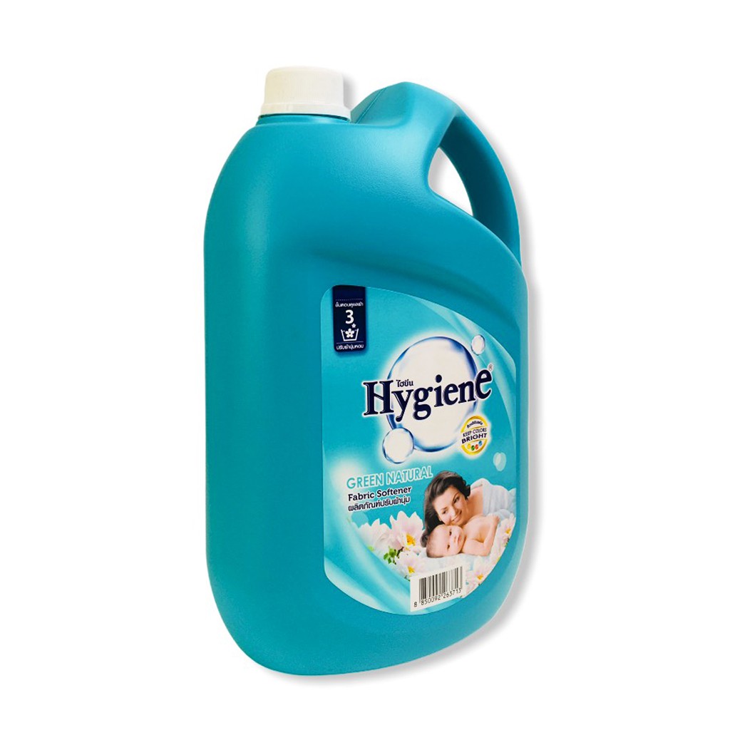Nước xả mềm vải hương thiên nhiên HYGIENE Green Natural Thái Lan 3500ml - can xanh - Fabric softener