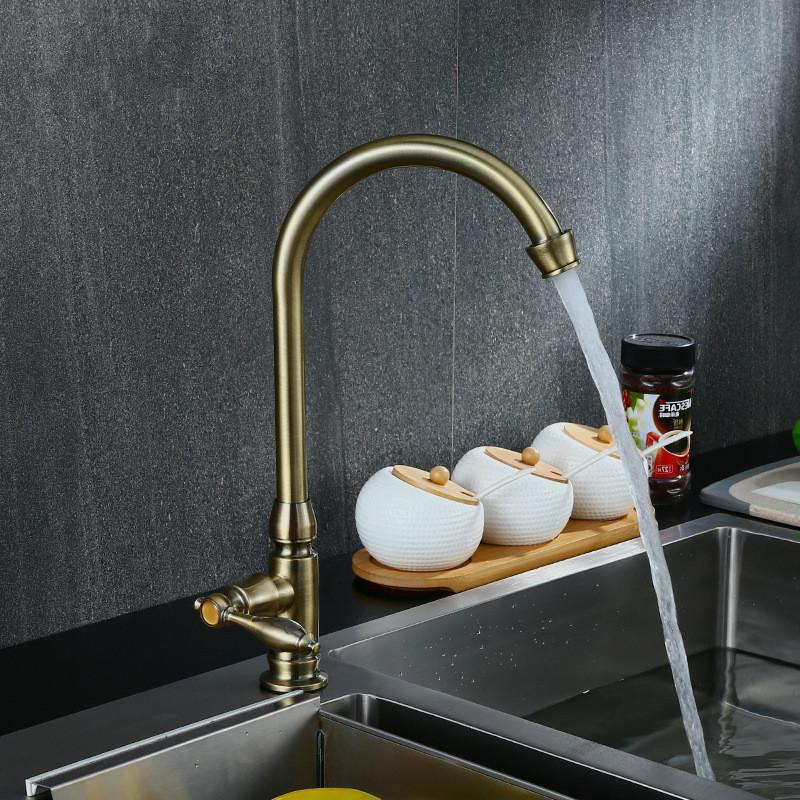 Vòi Nước Bồn Rửa Chén Bằng Đồng Thau Phong Cách Cổ Điển