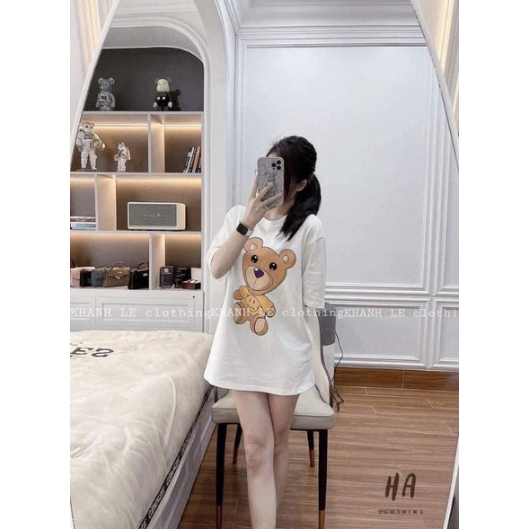 [Rẻ Vô Địch] Áo thun cotton tay lỡ unisex -  - ÁO  GẤU NÂU DREW tay lỡ- - mẫu hot 2022