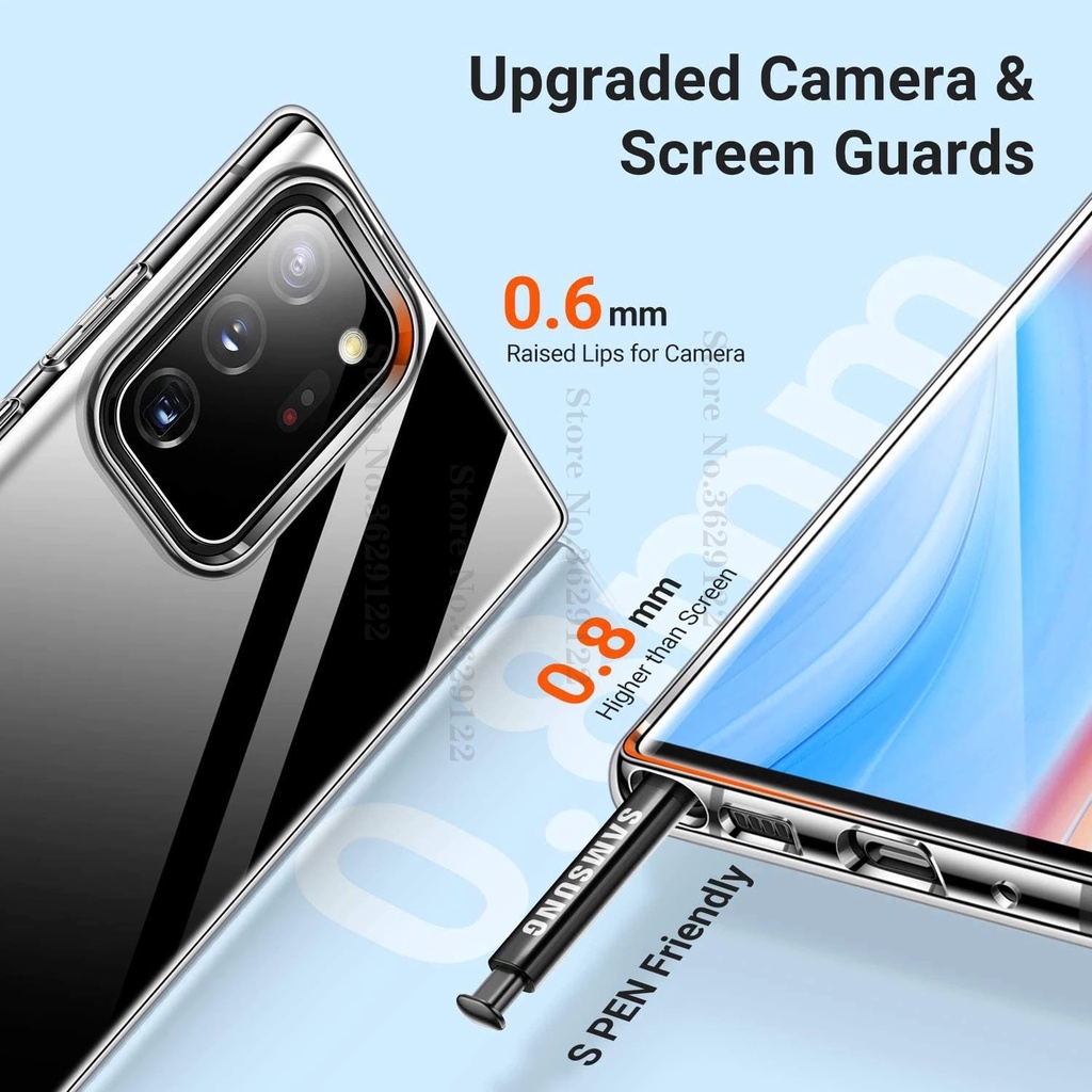 Ốp lưng Samsung Note 20 Ultra, Note 20 TPU dẻo siêu mỏng Trong suốt giữ nguyên bản thiết kế và màu sách cho máy