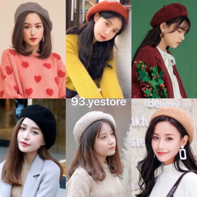 [HÀNG LOẠI 1] MŨ NỒI DẠ BERET CÓ DÂY RÚT STYLE HÀN QUỐC