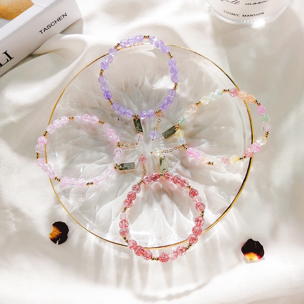 Vòng tay chuỗi hạt đá pha lê tự nhiên cao cấp theo phong cách hàn quốc | BigBuy360 - bigbuy360.vn