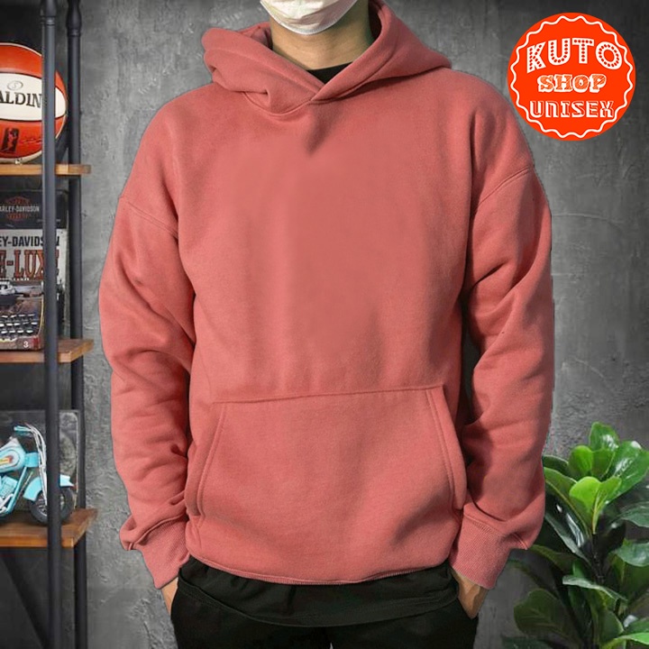 Áo Hoodie Basic nỉ bông cao cấp form rộng unisex