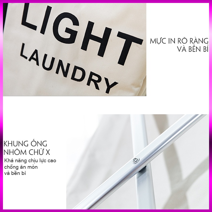 Giỏ đựng quần áo 2 ngăn, giỏ đựng đồ chất liệu vải chống thấm giúp bạn phân loại quần áo dễ dàng dành cho phòng tắm