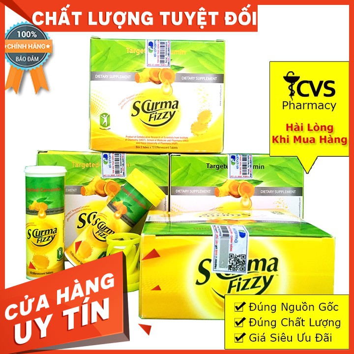 [GIÁ GỐC] Scurma Fizzy - Viên sủi Nano Curcumin Hộp 2 Tuýp