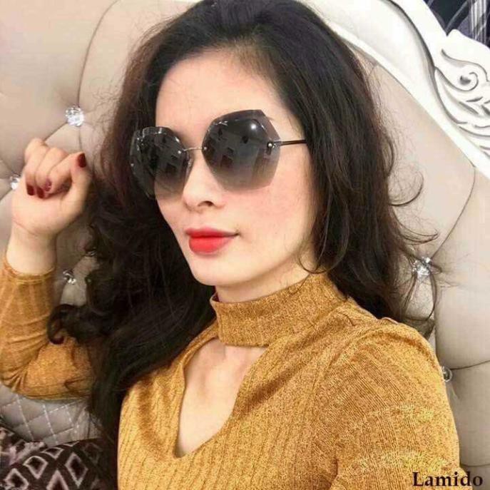 Kính Râm Nam Nữ, Mắt Kính Chống Nắng Tròng Lục Giác Màu Gradient Chống Tia UV Mẫu Mới 2023 FERADO (tặng kèm hộp kính)