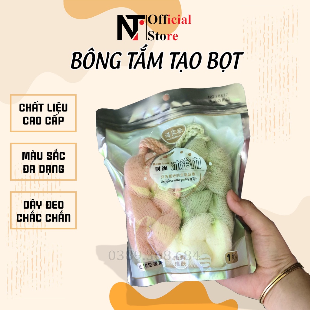 Bông tắm tạo bọt cao cấp lưới mềm mịn - An toàn, vệ sinh, tiện lợi - NT Store