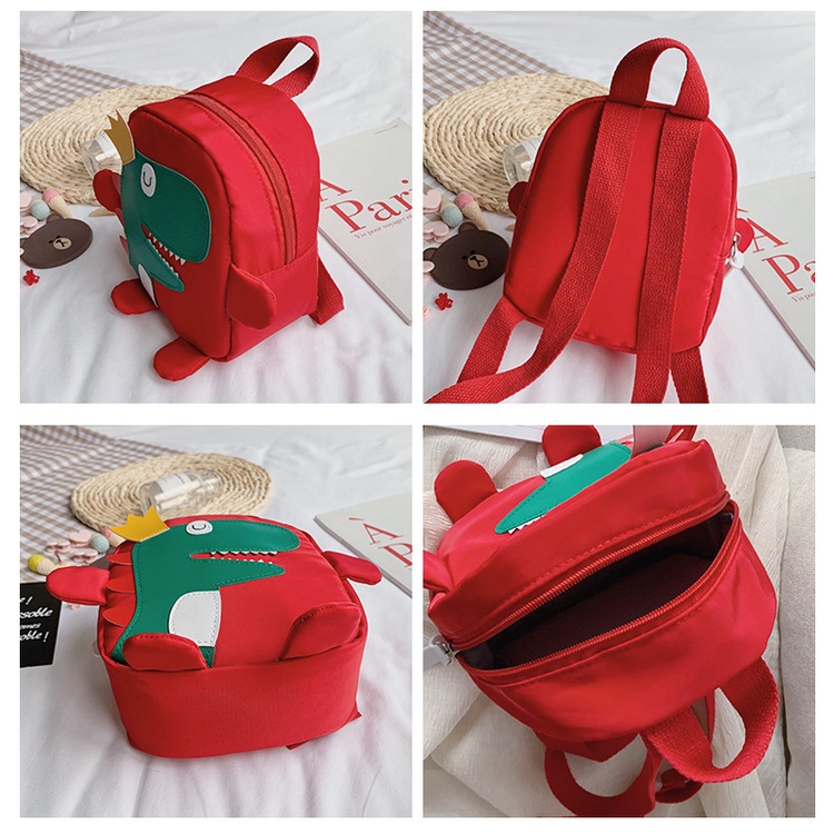 Balo siêu nhẹ cho bé học mầm non khủng long ngộ nghĩnh vải dù chống thấm nước, balo cho bé đi chơi