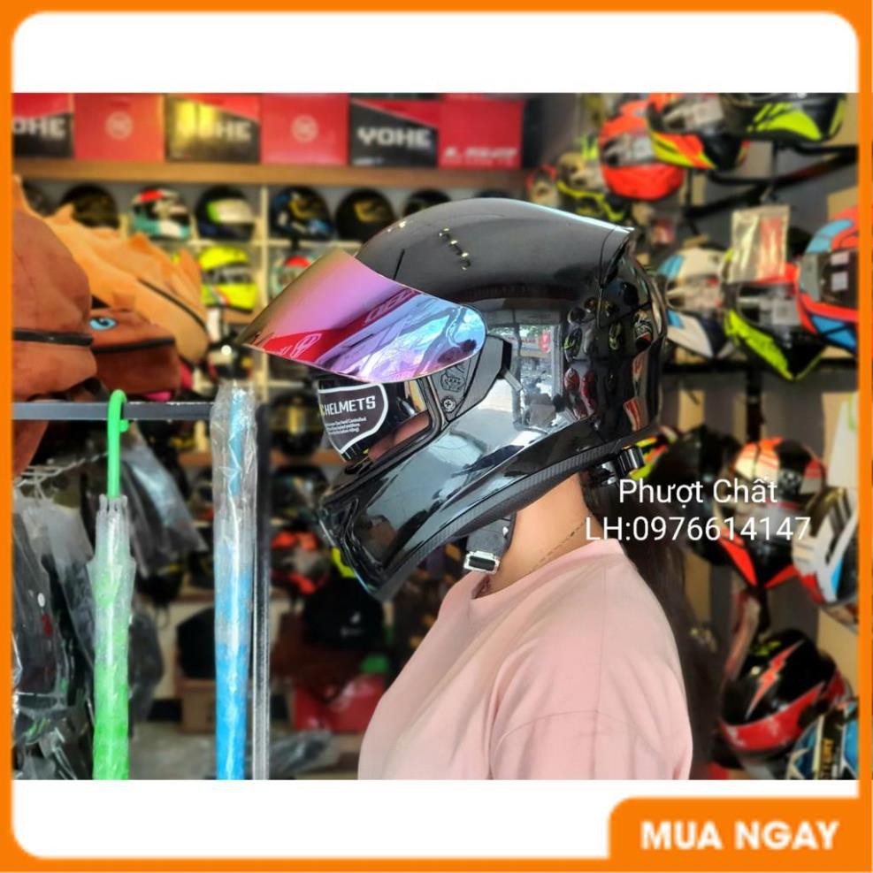 Giá Tận Kho - Nón bảo hiểm Fullface ROC R05 2 kính đen bóng lên kính