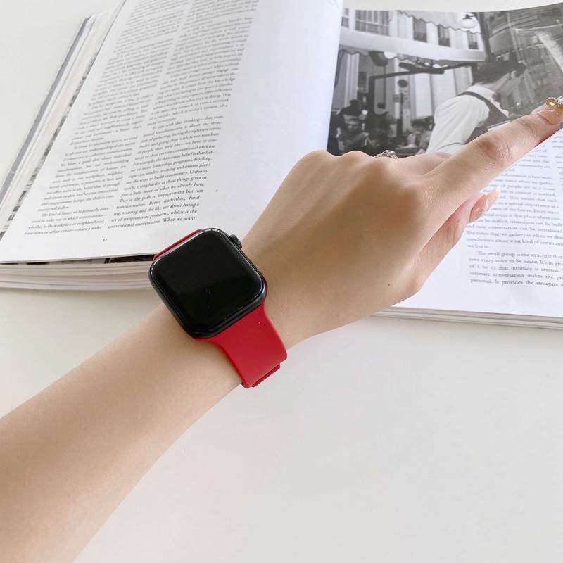 Dây Đeo Thay Thế Chất Liệu Cao Su Silicon Tháo Gỡ Nhanh Cho Đồng Hồ Apple 40mm 44mm 45mm 41mm 38mm 42mm 44mm