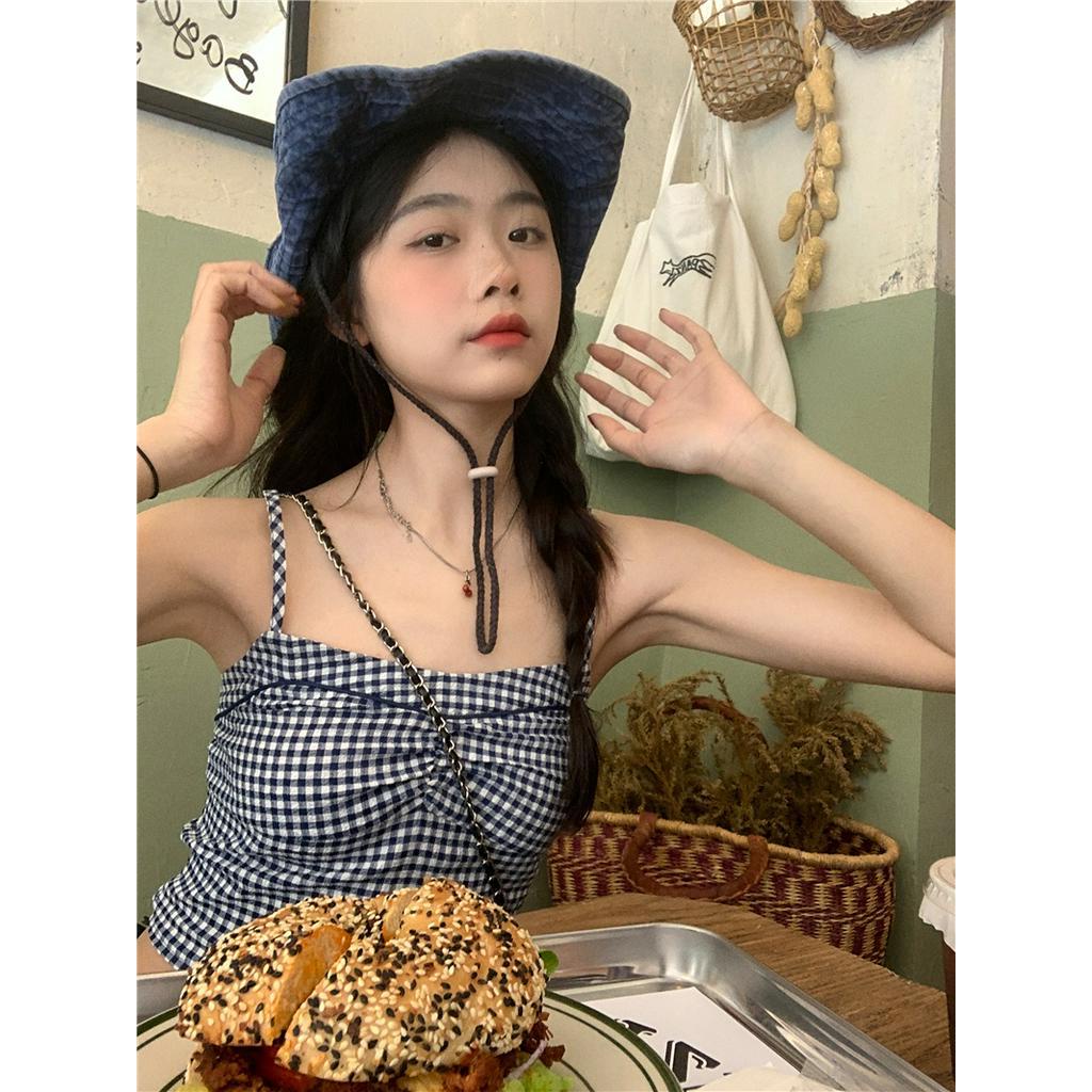 Áo Dây Sọc Ca Rô Dáng Ôm Thời Trang Dạo Phố Thanh Lịch 63709