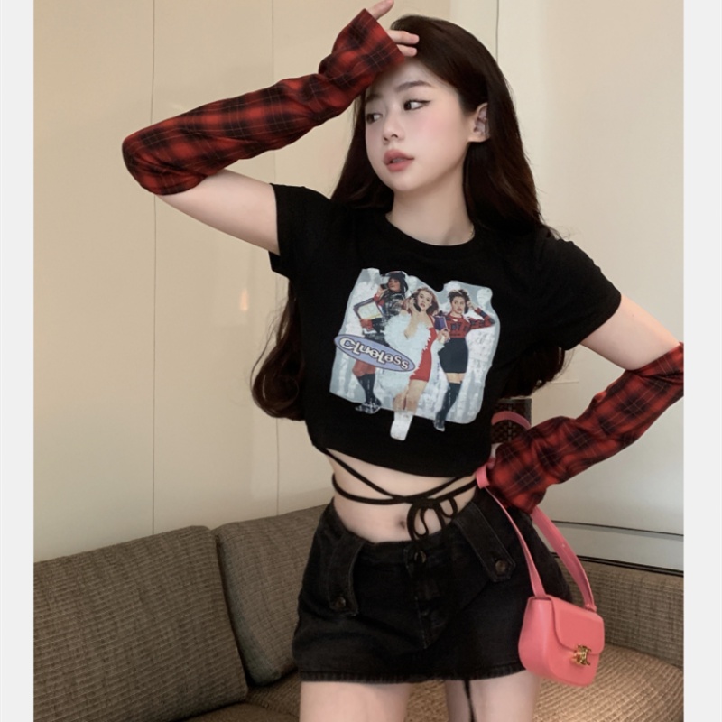 Áo Thun Croptop Thiết Kế Cột Dây Eo Cao Thời Trang Quyến Rũ Cho Nữ