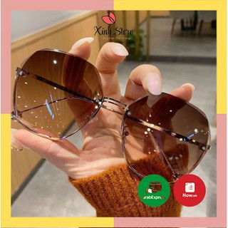 Kính râm chống nắng nữ phiên bản Hàn Quốc Kính thời trang có lưới mỏng đỏ kết hợp trắng râm chống tia cực tím-Xinh store