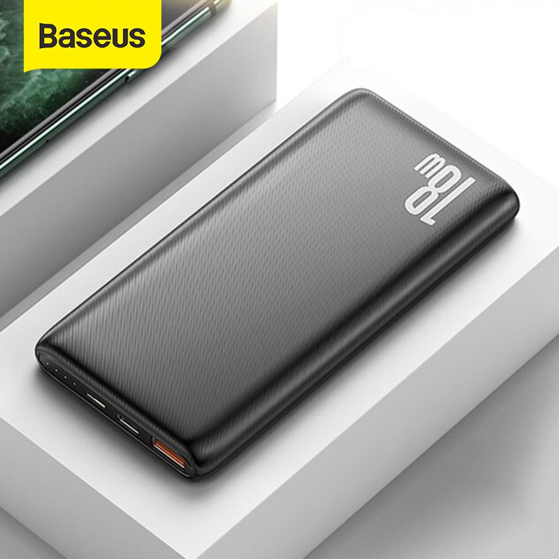 Sạc dự phòng Baseus 18W 10000mAh tốc độ nhanh kết nối cổng USB3.0 cho iPhone Xiaomi