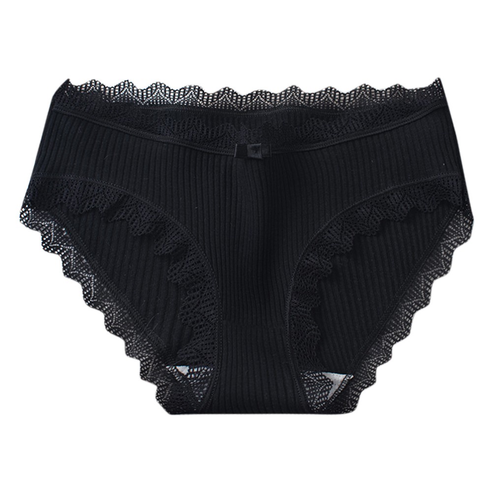Quần Lót Cotton Phối Ren Lưng Thấp Không Đường May Quyến Rũ Cho Nữ
