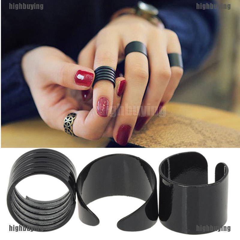 Set 3 Nhẫn Đốt Ngón Tay Hở Màu Đen