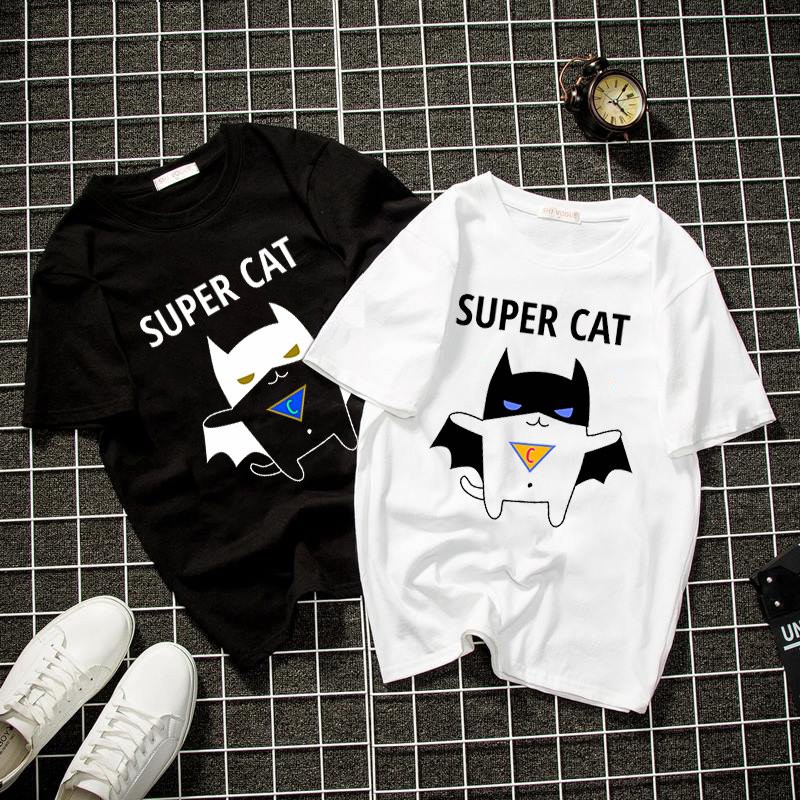 Áo thun unisex super cat màu trắng 2019T842