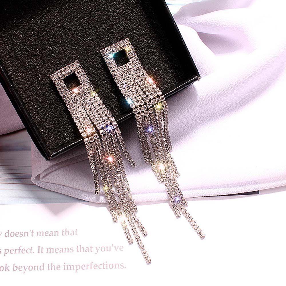 Đôi Bông Tai Sợi Dài Thời Trang Sành Điệu Cho Nữ|Vuông|Bông Tai Lủng Lẳng