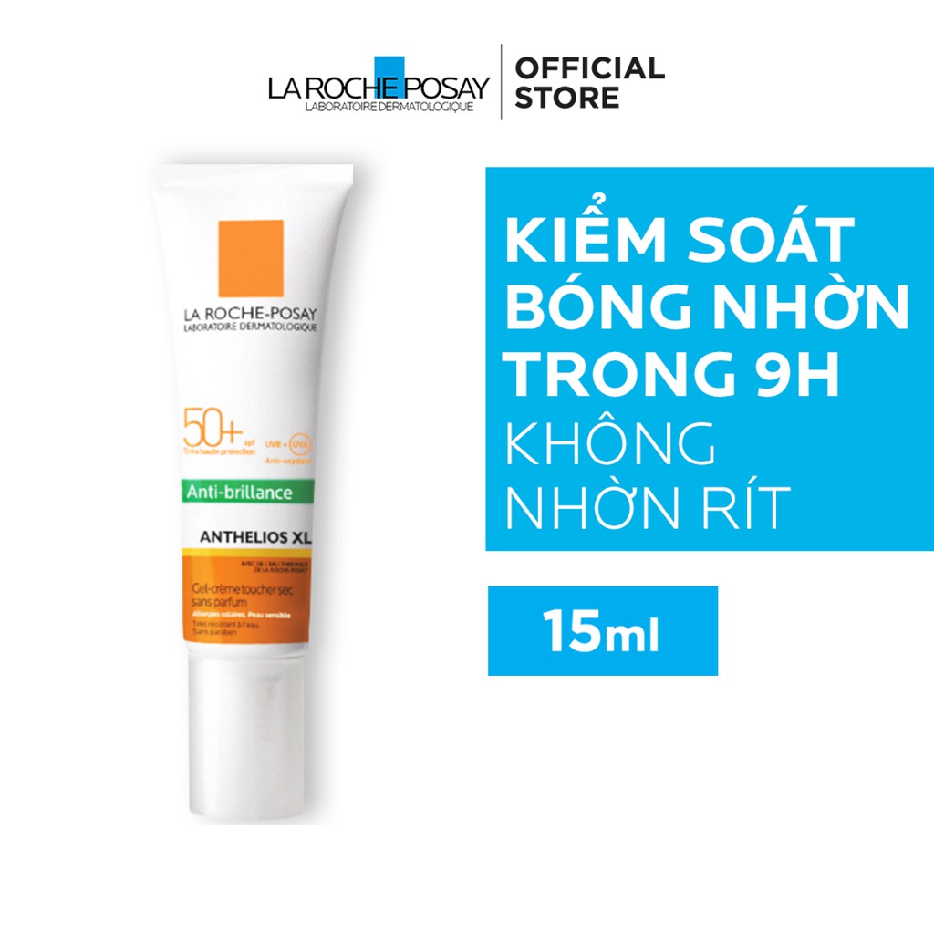 Kem chống nắng không màu kiểm soát dầu La Roche-Posay Anthelios XL Dry Touch Gel-Cream SPF 50+ UVB &amp; UVA 15ml