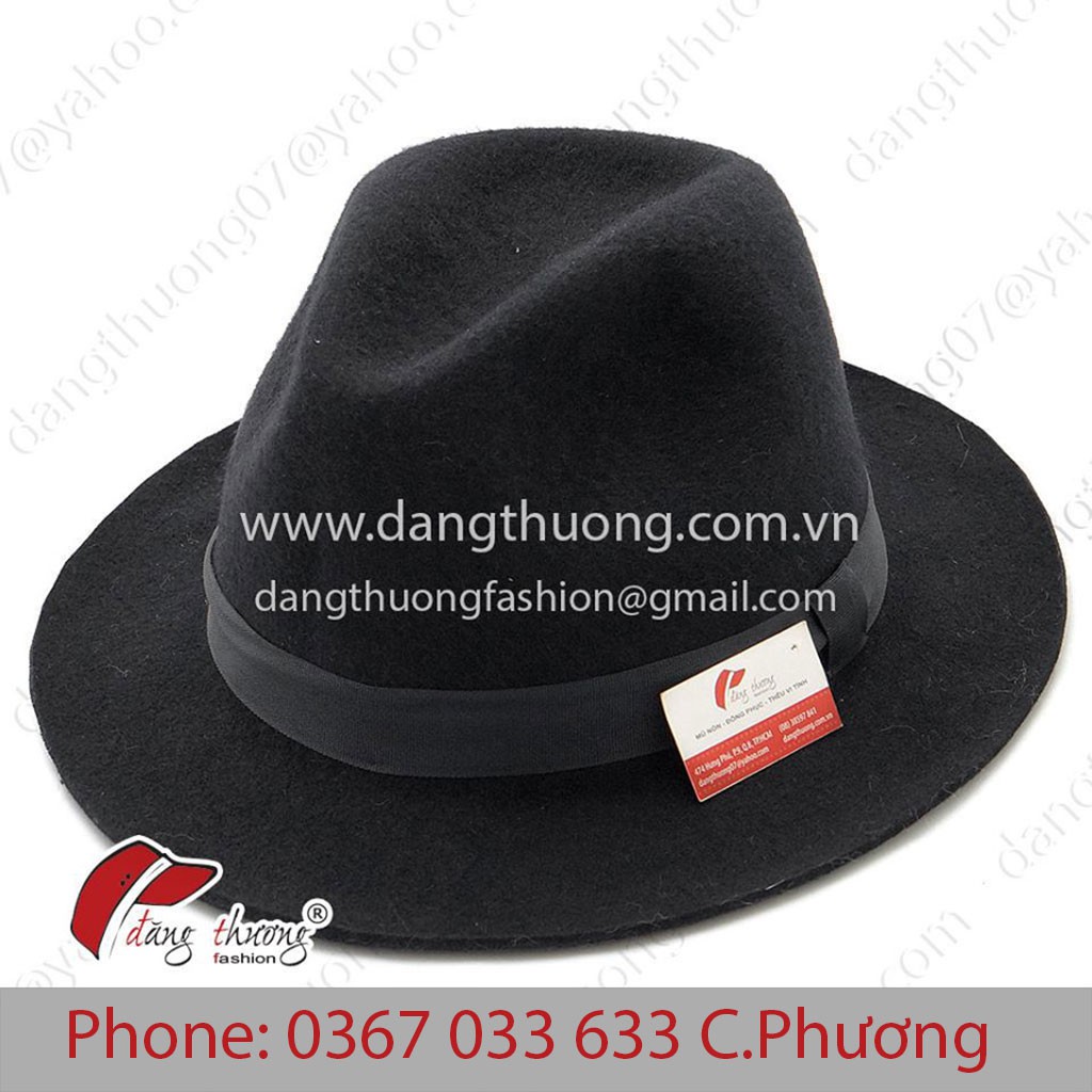 Mũ nón phớt fedora chất liệu nỉ/ dạ THẬT 100%, cao cấp cho trung niên, lớn tuổi, người già, cổ điển vintage - MÀU GHI