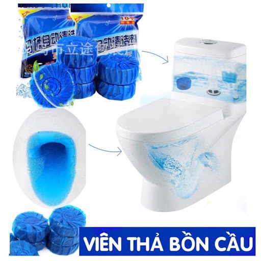 (Gói 10 Viên) Viên Thả Bồn Cầu Toilet Khử Mùi Diệt Khuẩn