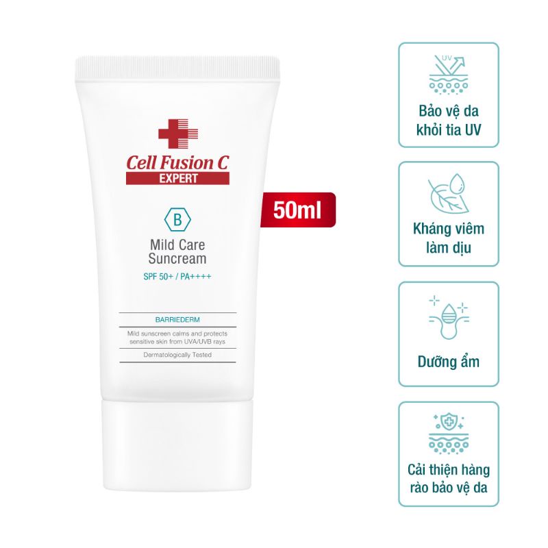 Kem chống nắng vật lý tăng cường hàng rào bảo vệ da Cell Fusion C Expert Mild Care Suncream SPF 50+ / PA++++ – HÀN QUỐC