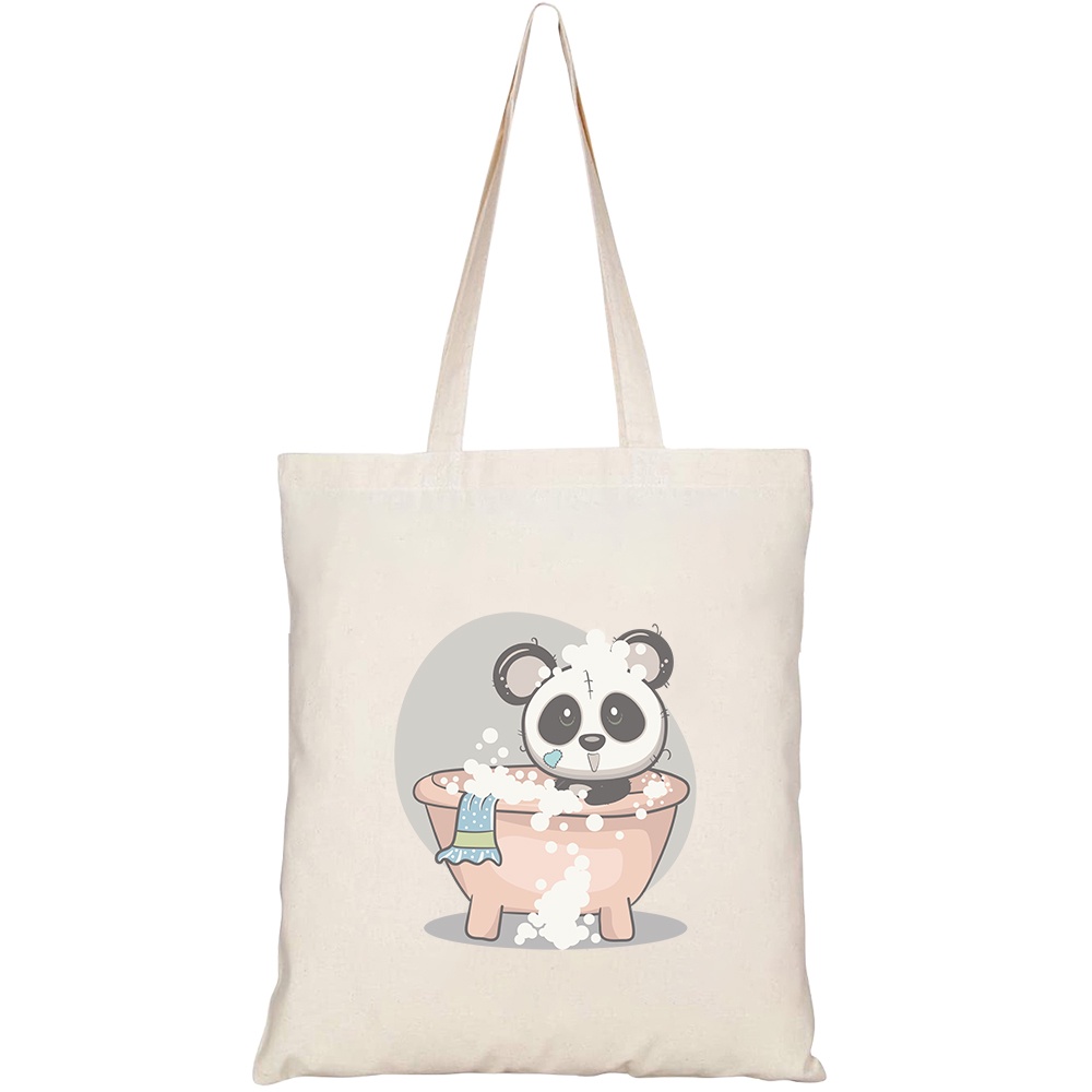 Túi vải tote canvas HTFashion in hình cute panda baby shower HT225