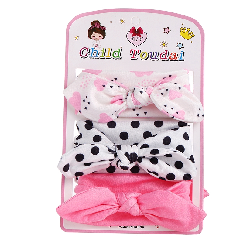 Bộ 3 băng đô cotton Hishop co giãn thoải mái hợp thời trang cho bé gái