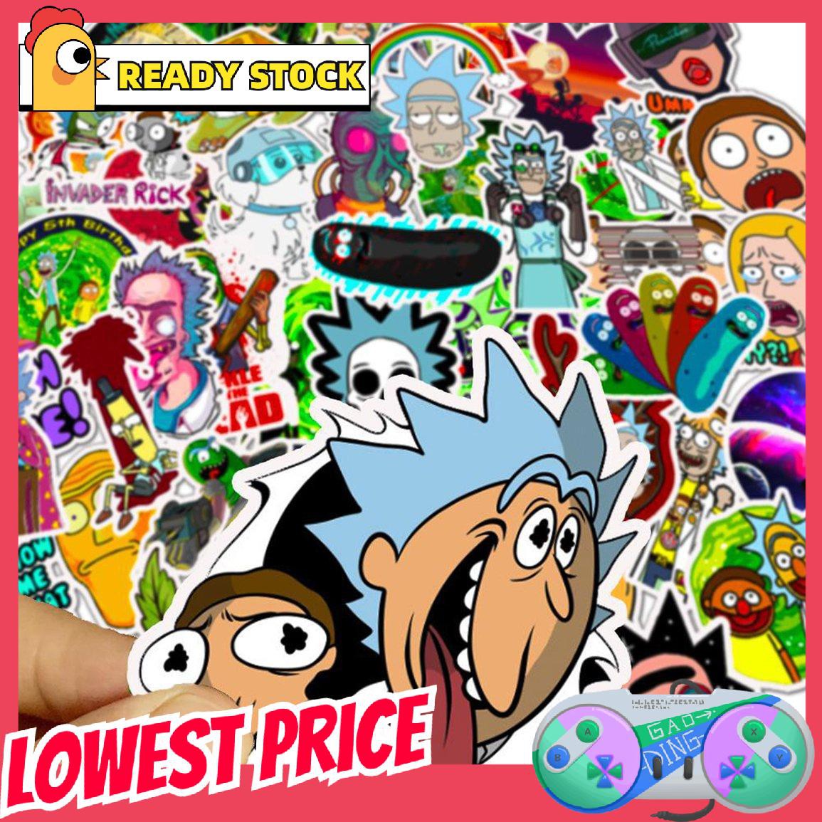 Sticker Hoạt Hình Rick And Morty Dán Laptop, Guitar