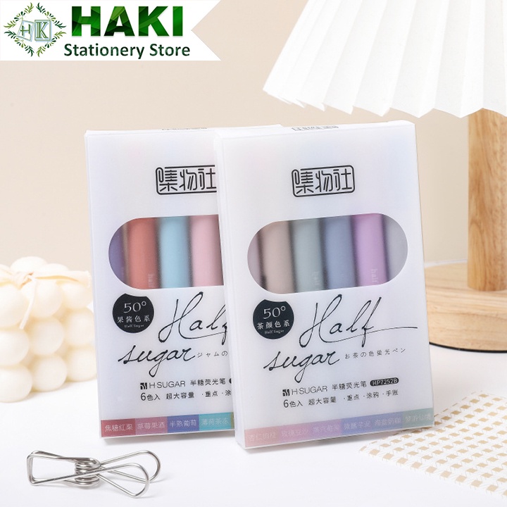 HAKI bút nhớ highlight nhiều màu dạ quang pastel highlighter văn phòng phẩm