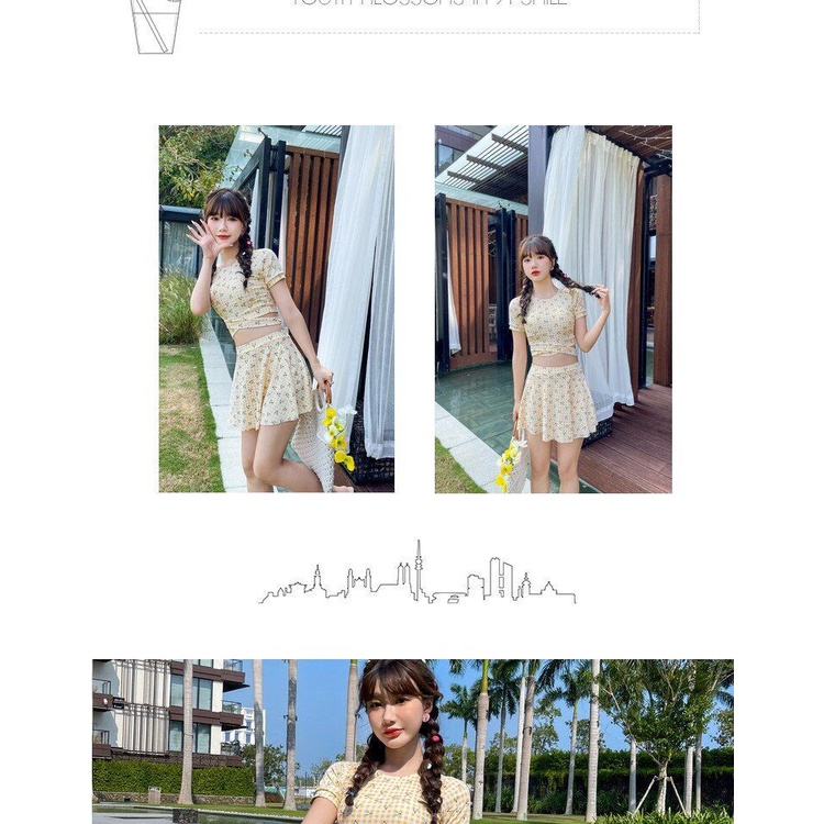 Bộ Đồ Bơi Phong Cách Mori Đơn Giản Che Phủ Chống Chói Dành Cho Nữ Sinh