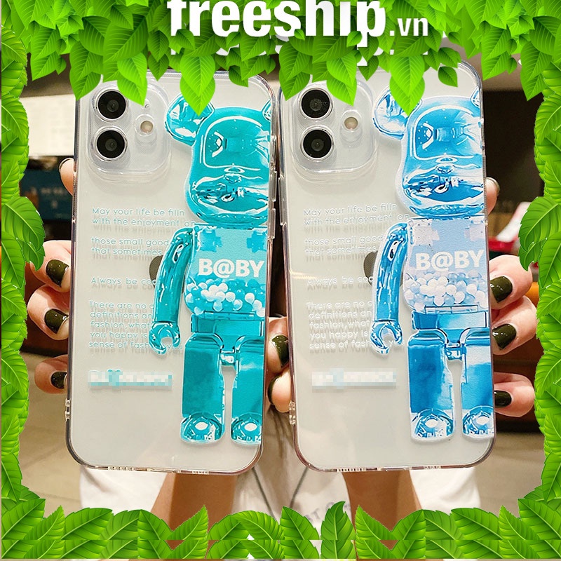 Ốp lưng iphone silicon chống sốc ốp iphone có bảo vệ camera 1 nửa gấu Be@rBrick 6/6plus/7plus/8/x/xsmax/12promax- W02