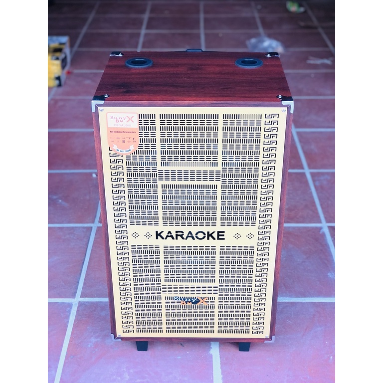 Loa Kéo Karaoke Bass 40 2 đường tiếng Vỏ Gỗ Đời Mới Tặng 2 Micro Cao Cấp Siêu Hút Âm