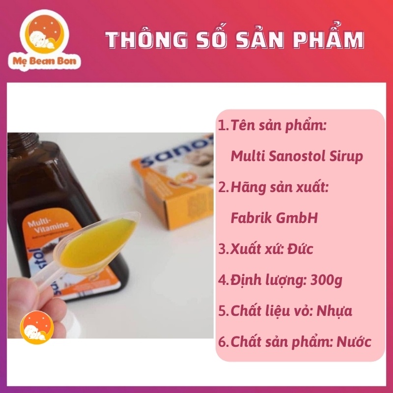 vitamin tổng hợp sanostol của đức số 3 460ml Phù hợp cho bé từ 3 -6 tuổi