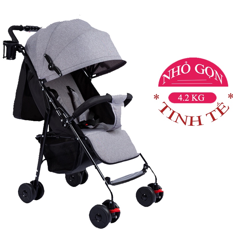 ( SIÊU TIỆN LỢI ) Xe đẩy trẻ em, xe đẩy du lịch, siêu thị, đóng gập 1 tay gọn nhẹ dễ dàng di chuyển XD003