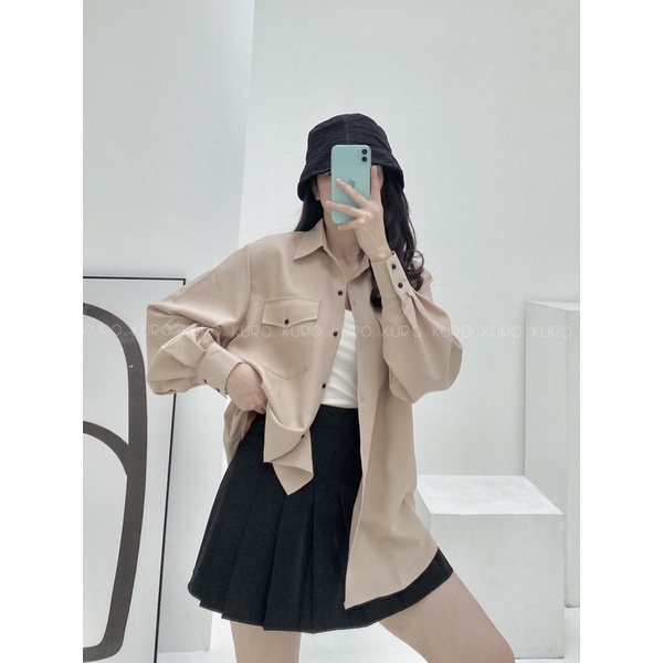 Áo sơ mi over- rộng 2 màu