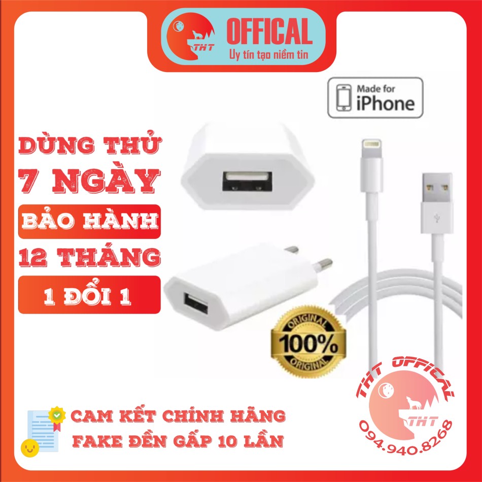 [CHÍNH HÃNG] Bộ Sạc Dẹt Bóc Máy + Cáp IP Tặng Hộp Đựng - Bảo Hành 12 Tháng 1 đổi 1