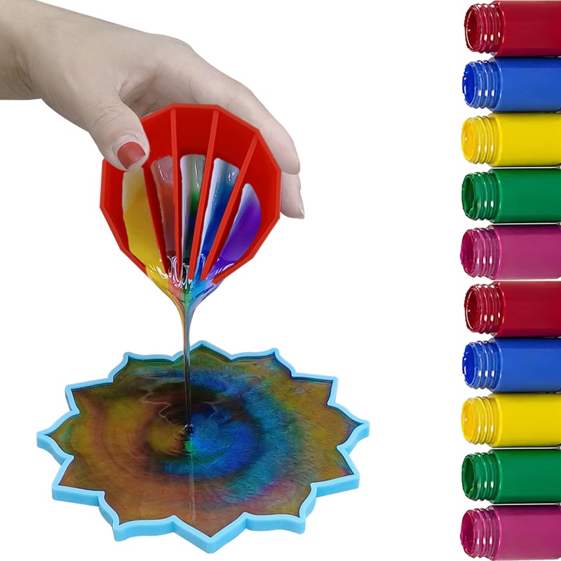 Sa Cốc Đựng Màu Vẽ Tranh Bằng Acrylic Chia Ngăn Tiện Dụng