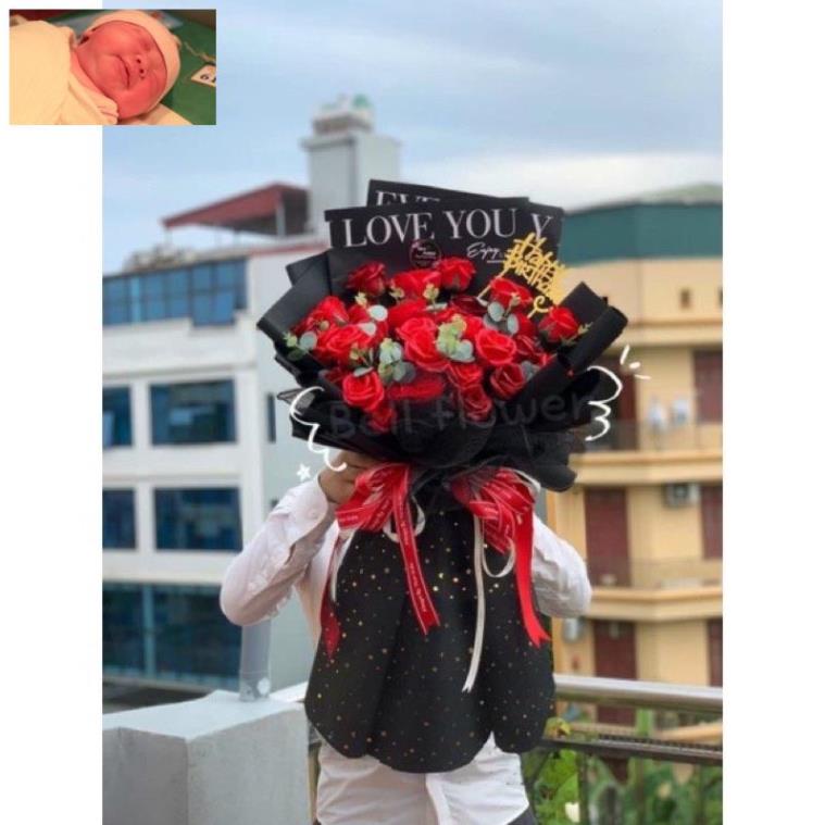 Sỉ tập 20 tờ giấy gói hoa IN CHỮ LOVE YOU-loại dày sịn  siêu đẹp